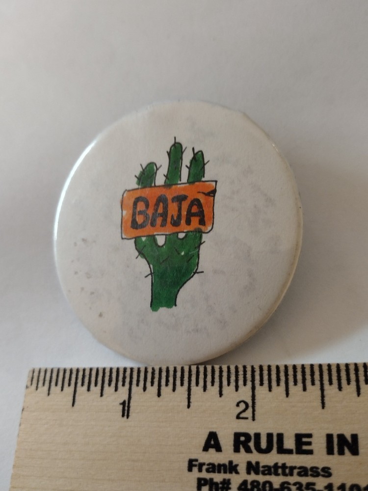 BAJA Cactus Souvenir Badge Button Pin