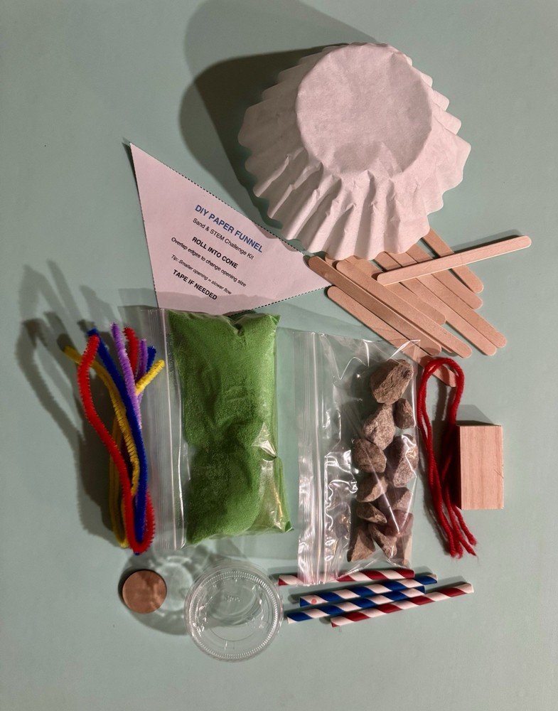 Sand & STEM Challenge Kit Kids Science Engineering Activity Ages 3–10