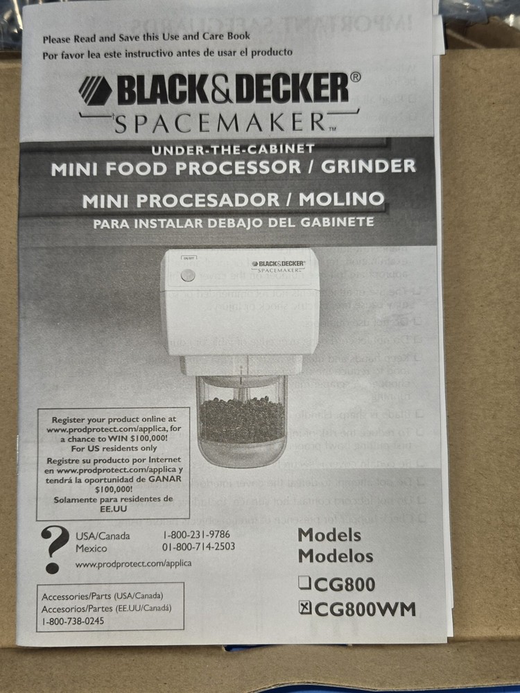 Black and Decker Space maker Mini Food Processor and Grinder CG800WM
