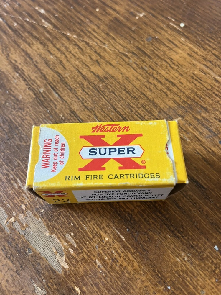 Vintage Western SUPER X, 22 Short Cal.,  Ammo Box, (EMPTY)