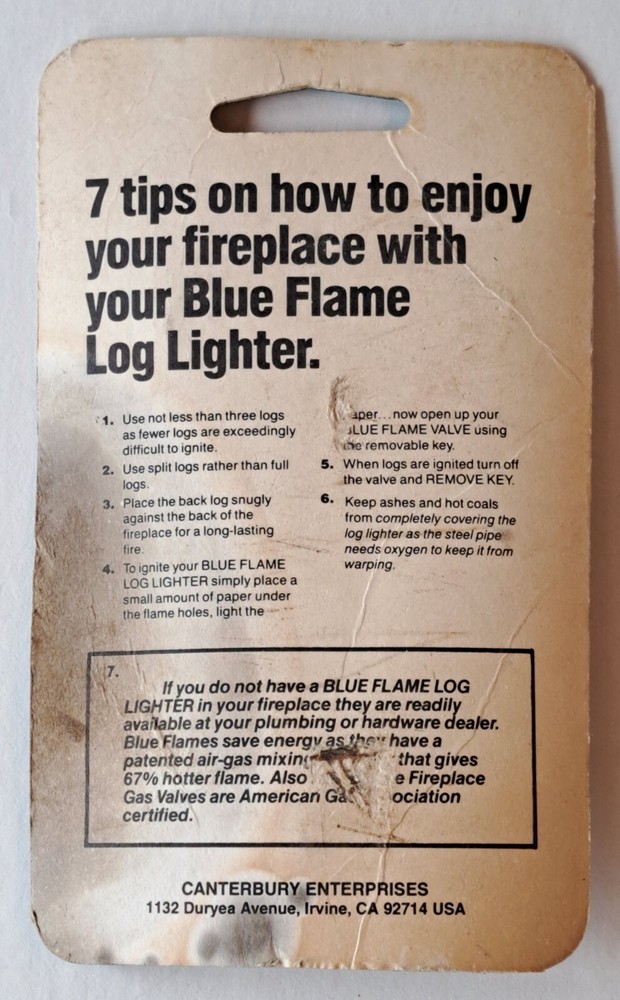 BLUE FLAME Log Lighter Key - Satin Chrome Finish - 5/16” Square Universal Socket