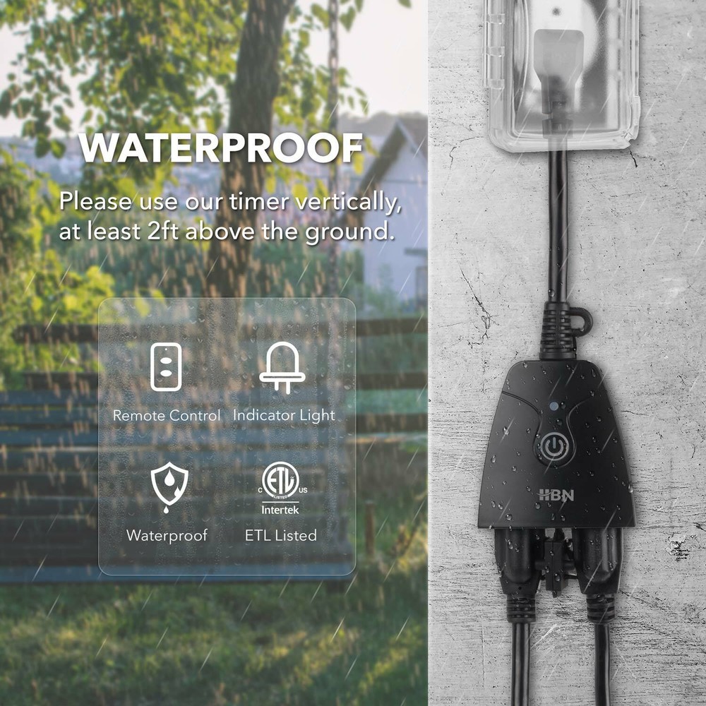 HBN 3 Pack Outlets Wireless Remote Control Electrical Outlet Switch With Remote