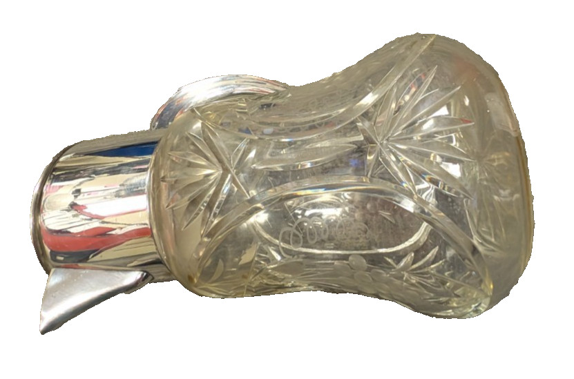 Crystal Pitcher With a Silver Plated Metal
