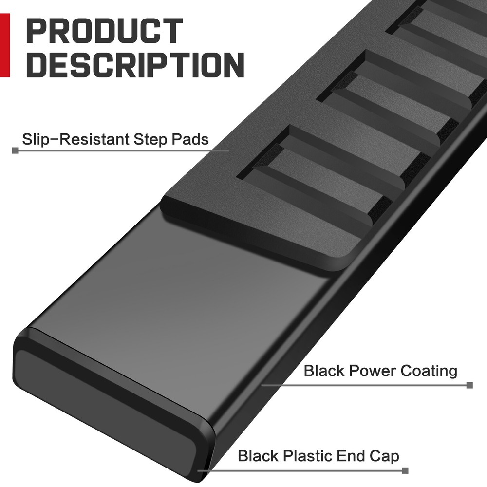 For 07-18 Silverado/Sierra Regular Cab 6" Running Board Side Step Nerf Bar BLK H