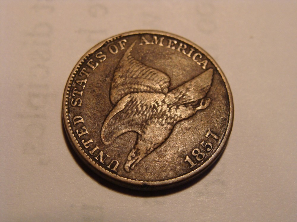 1857 1C Flying Eagle Cent - Choice VF+