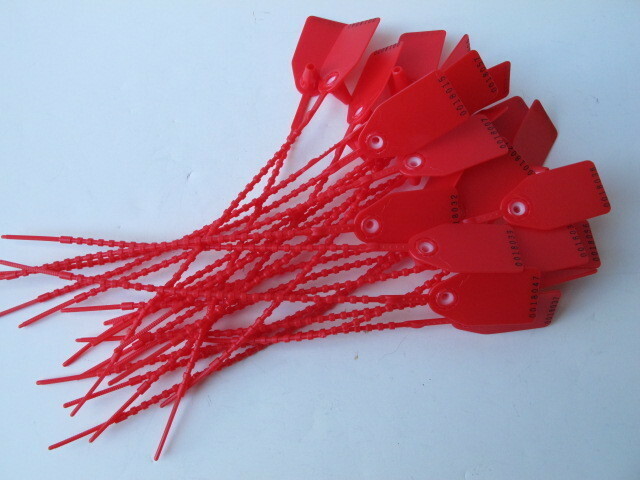 Pull-Tight Security Seals - 10", Red - Consecutively Numbered - Lot of (100)
