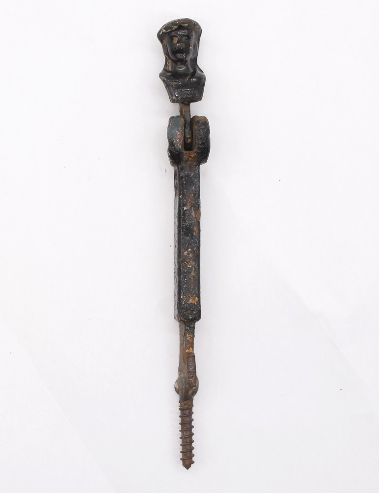 Pair of Antique Figural Cast Iron Window Shutter Drop Pulls