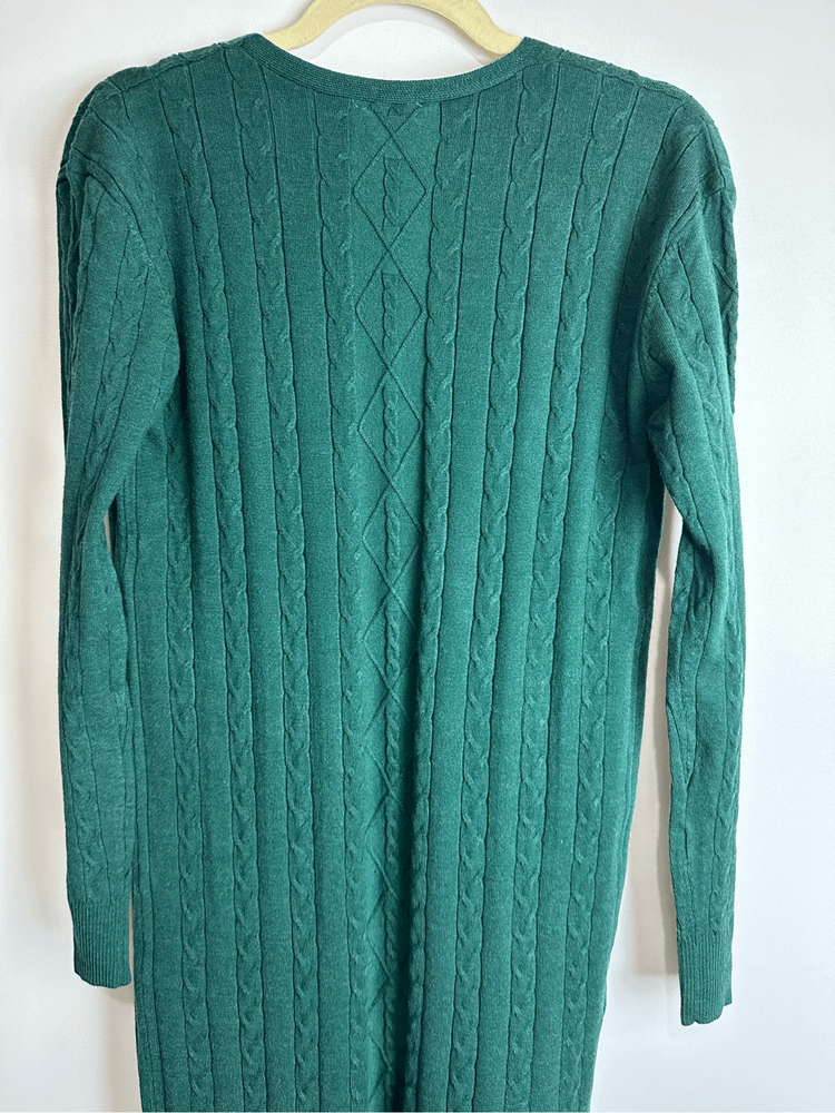 Hunter Green Knit Maxi Sweater Dress