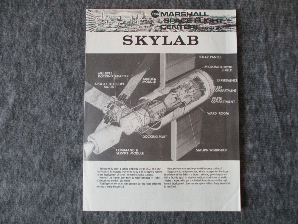 1970s NASA MSFC MARTIN MARIETTA APOLLO SKYLAB PROGRAM CATALOG BOOKLET POSTER