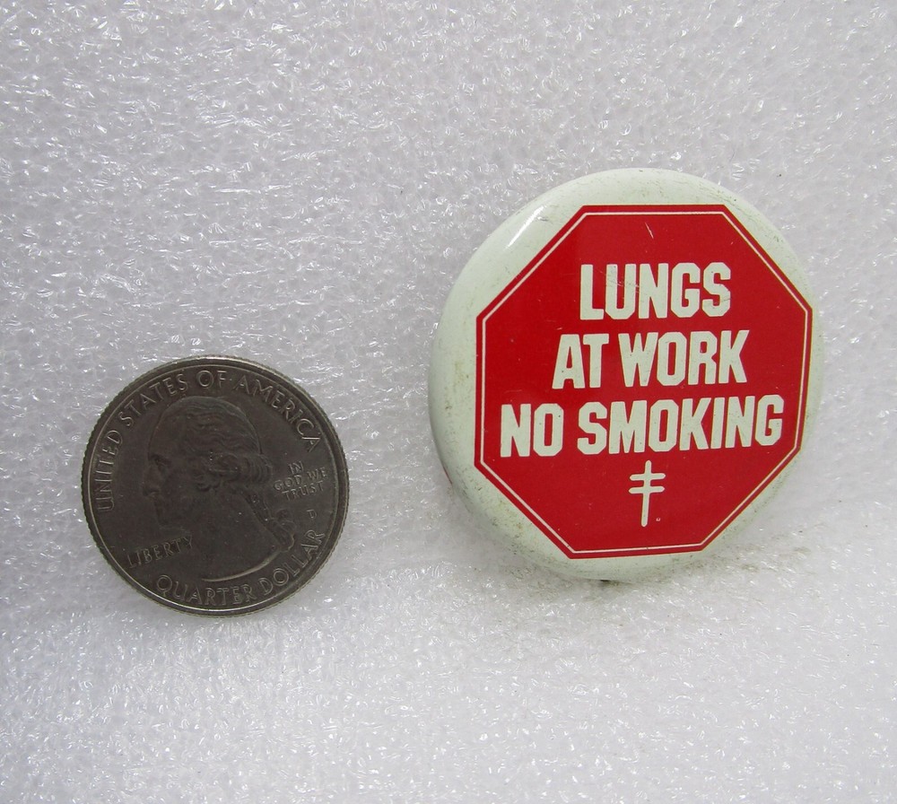 Lungs At Work No Smoking - American Lung Association Button Pin