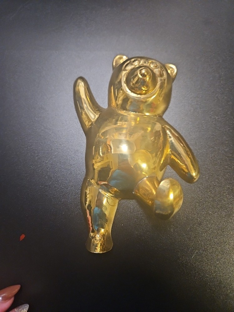 20th Century Boho Chic Brass Panda Wall Hook