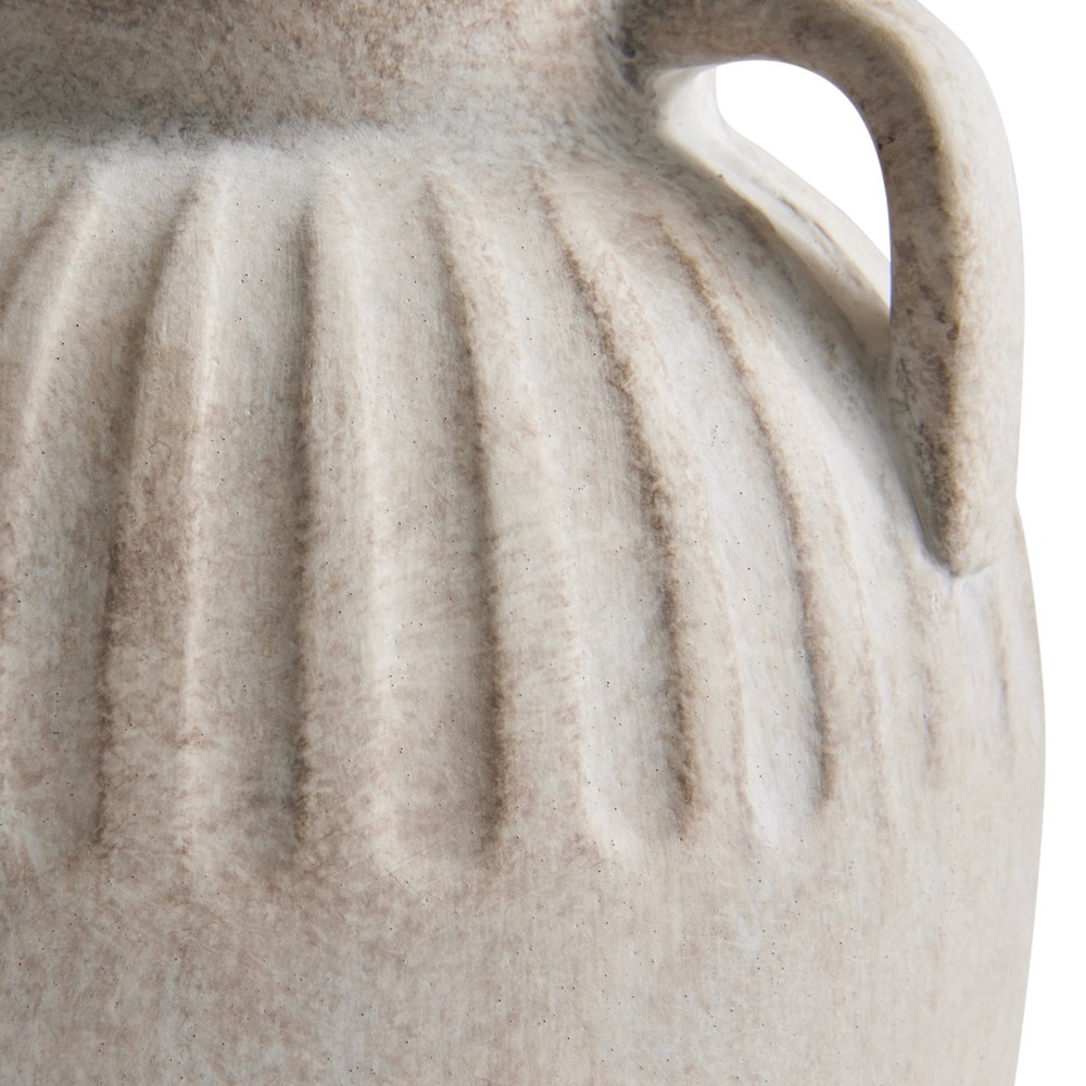 Better Homes & Gardens Three Handled Ceramic Vase, 10", Ivory