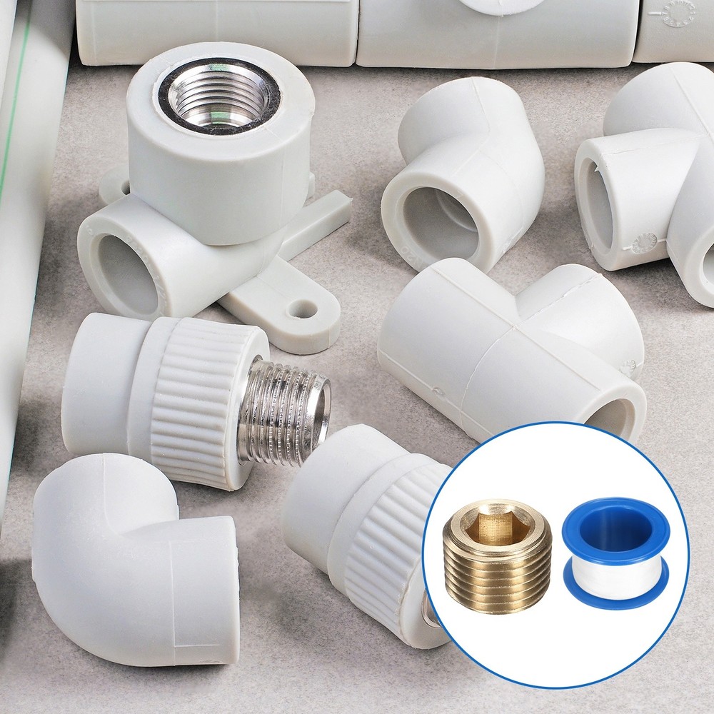 4Pcs 1/8 PT Brass Pipe Plug Fitting, Male Thread Internal Hex Socket Pipe Cap
