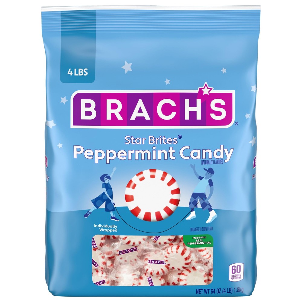 Brach's Star Brites, Candy, Peppermint, Individually Wrapped, Made Wit