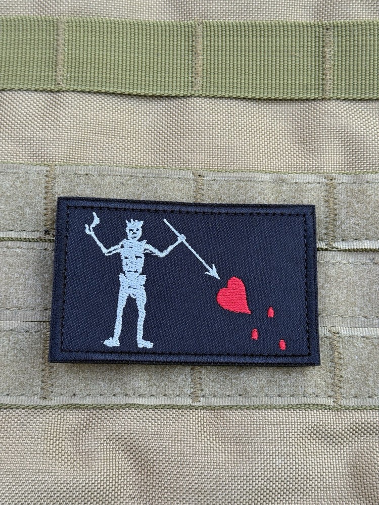 Blackbeard Pirate navy Seal DEVGRU Tactical morale Patch Hook Loop 3.2” Black