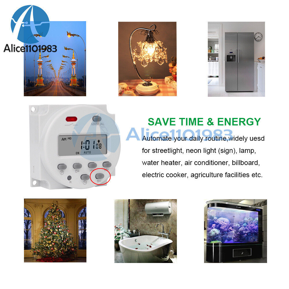 DC 12V 24V AC 110V CN101S Timer Switch Controller Automatic Cycle Timing Switch