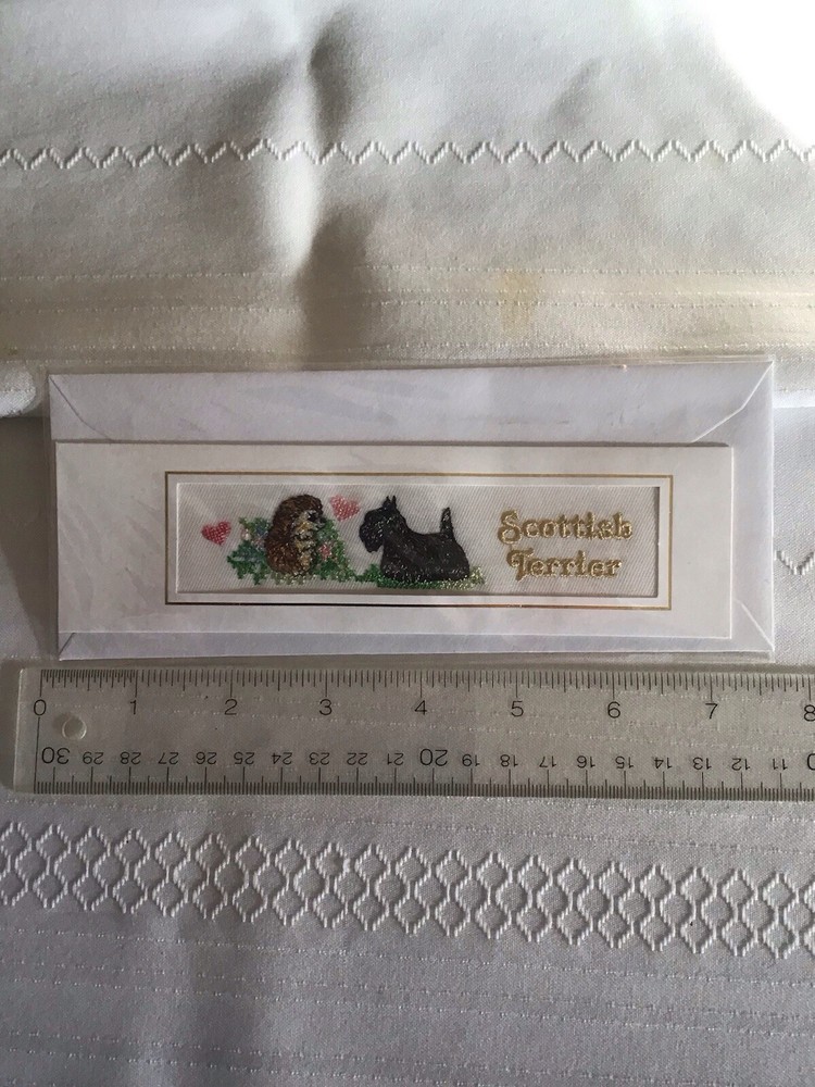 Scottie Dog Embroidered Bookmark