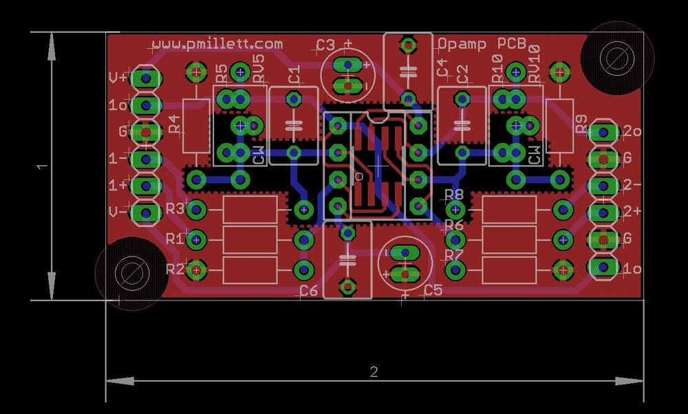 DIY PCB - 5x Dual opamp experimenter PCB
