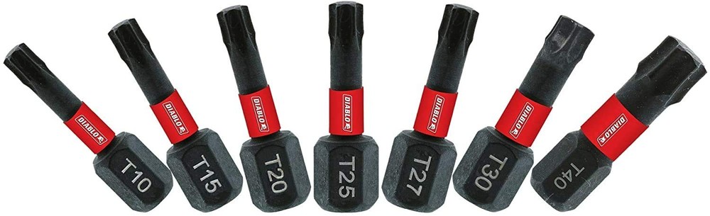 Diablo DTHV1-S7 1" Torx Security Drive Bits (7-Piece)