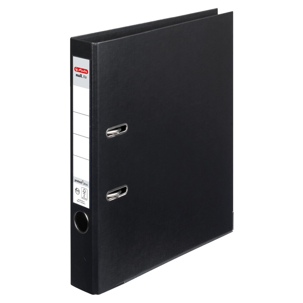 Herlitz max. File Protect + 10834729 Folder A4 5 cm Spine Full Cover – Black Bla