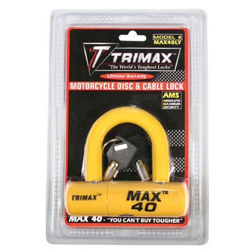 Trimax - MAX40YL - Ultra-High Max 40 Security Disc/Cable Lock, Yellow