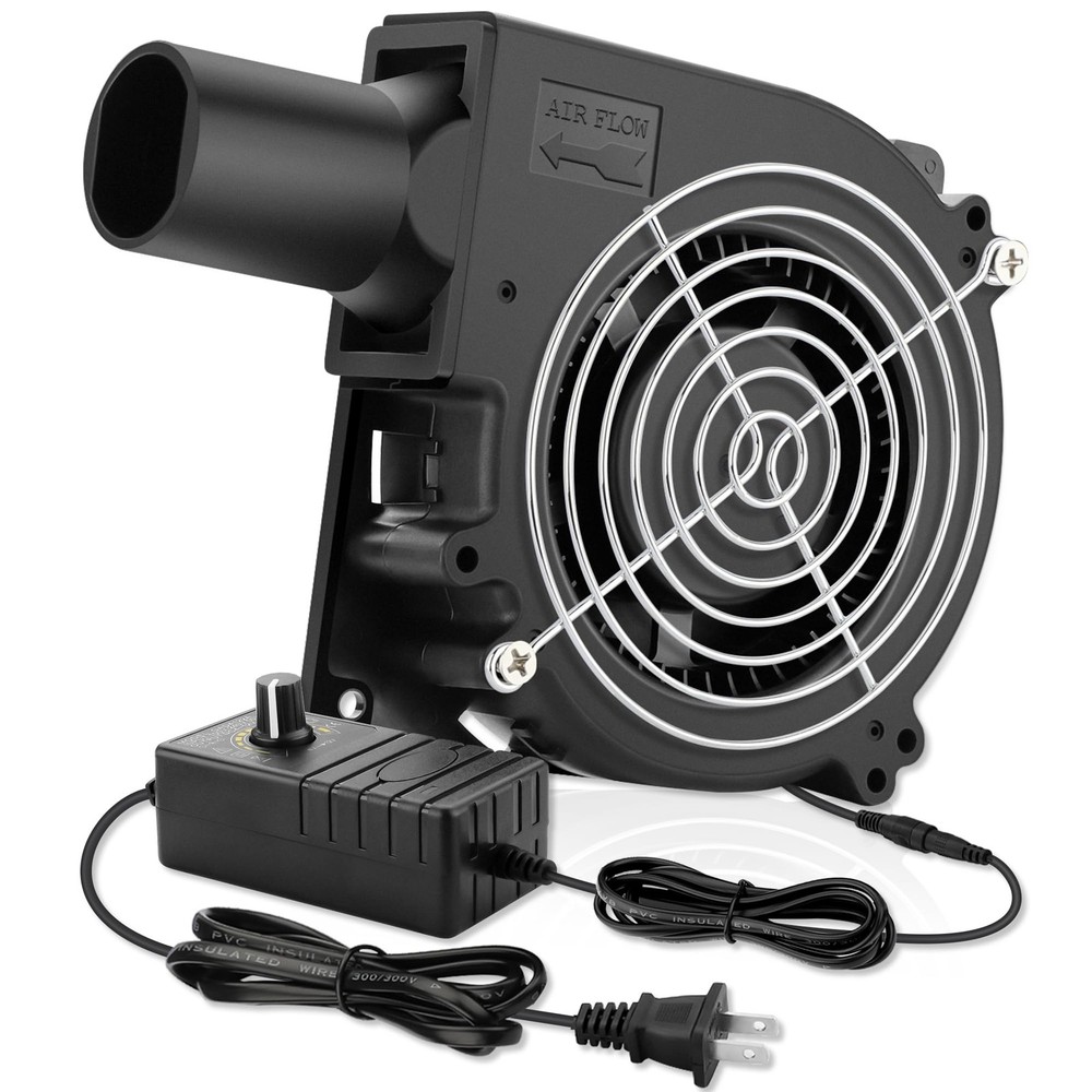 120mm BBQ 12V Blower Fan W/ AC Plug Variable Speed Controller Squirrel Cage 1PC