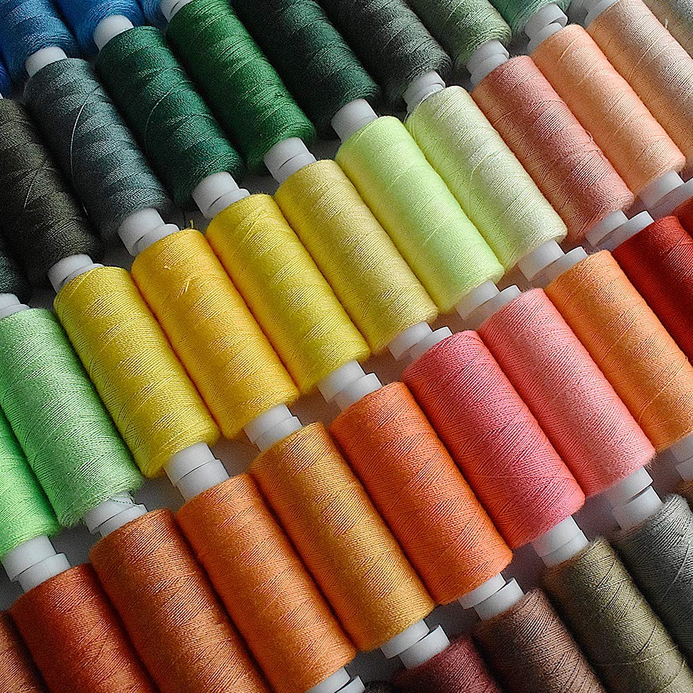 100 Color All Purpose Sewing Thread Polyester 250 Yards Per Spools for Hand S...