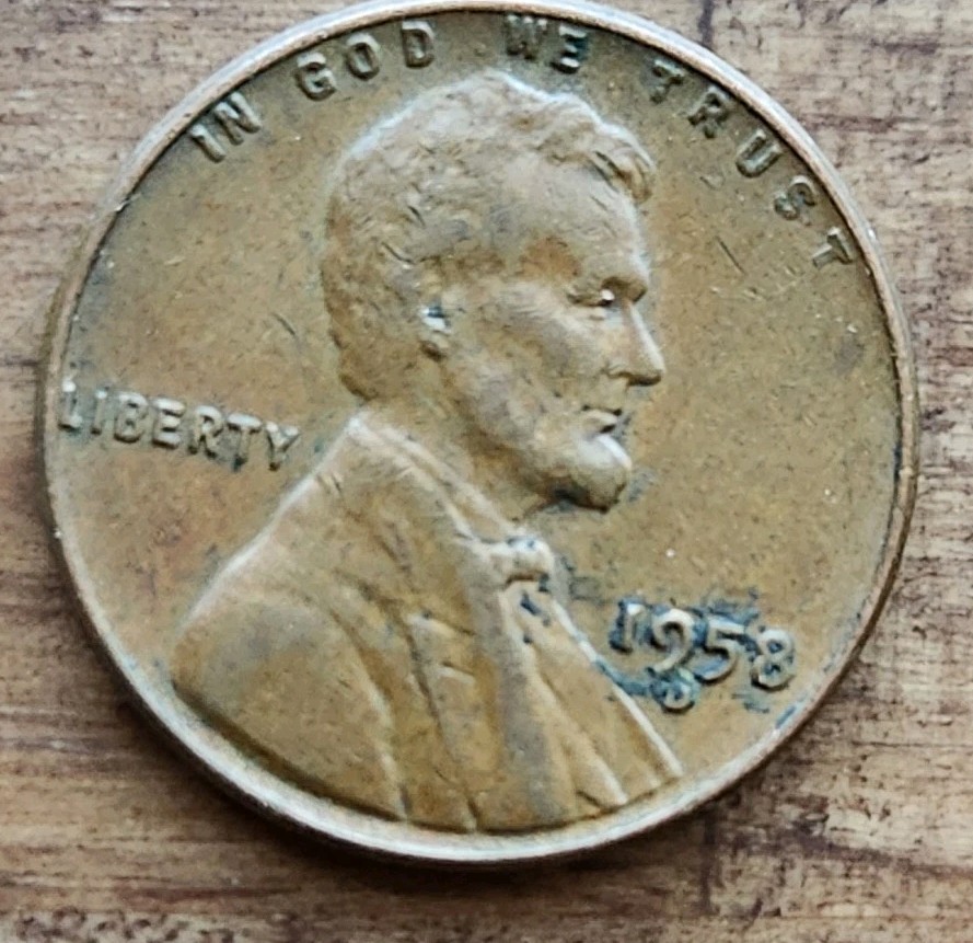 1958 d lincoln cent wheat penny