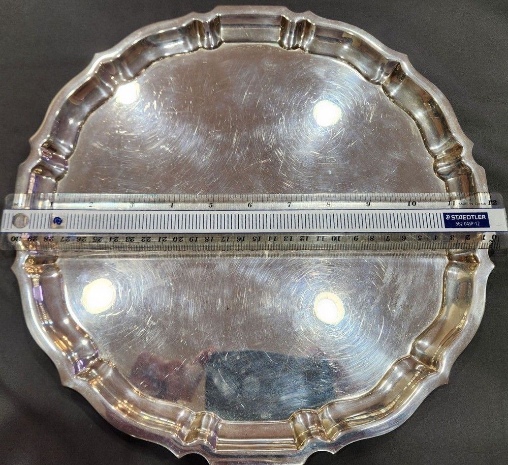 1956 Gorham HEAVY Sterling Silver Chippendale Tray 26.3ozt