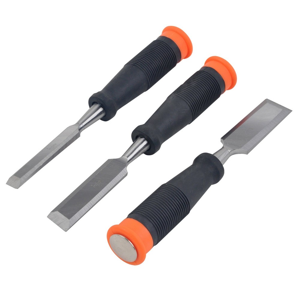 3pc Handworking Professional Gouges Wood Chisels Set Size 1/2'',3/4'',1''