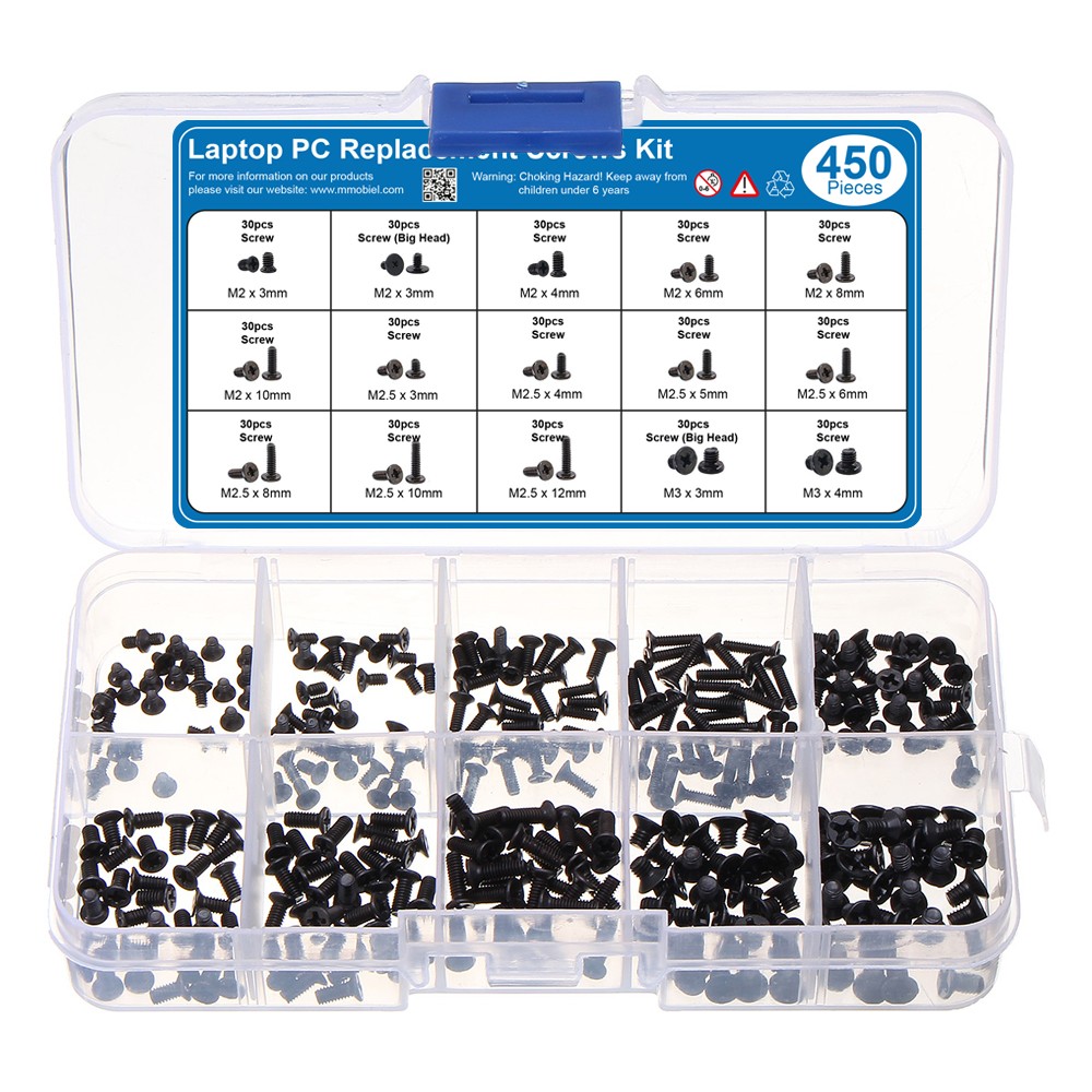 450 pcs Laptop Notebook Computer Replacement Screws Kit