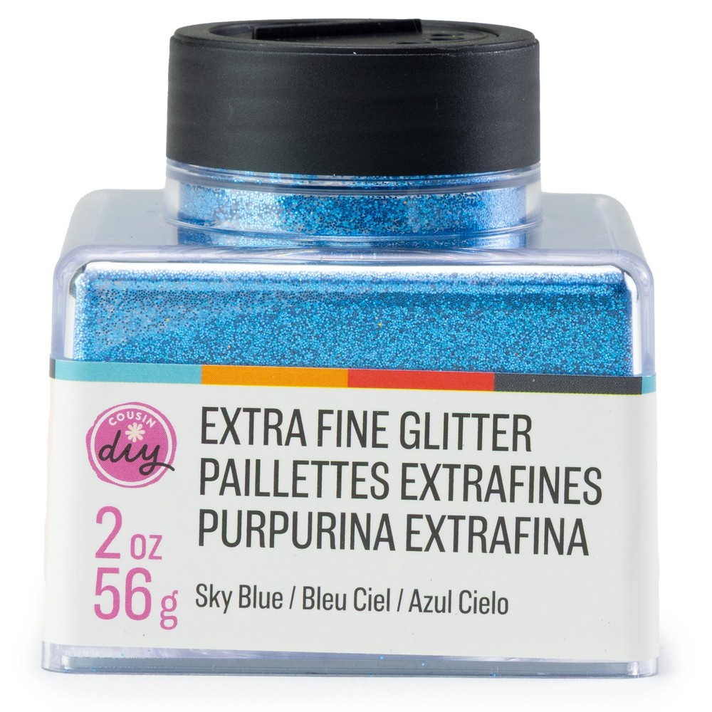 CousinDIY Glitter Stacker 2oz-Sky Blue - 3 Pack