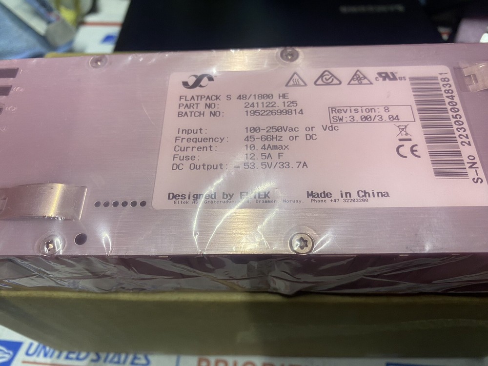 Eltek Flatpack S Rectifier Module 48/1800 HE 241122-125 - New