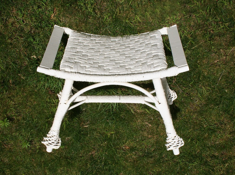 Antique Wicker Bench/Stool, circa 1900