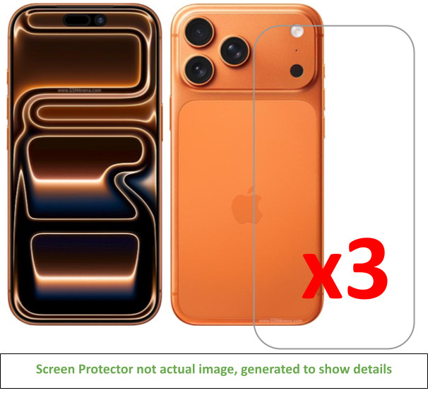 3x iPhone 17 Pro Max Screen Protector w/ cloth
