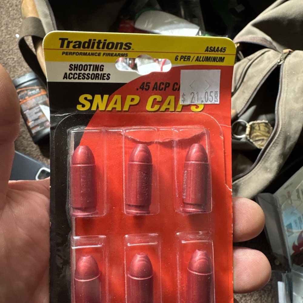 TRADITIONS SNAP CAPS .45 ACP CALIBER, 6 PACK, ASAA45
