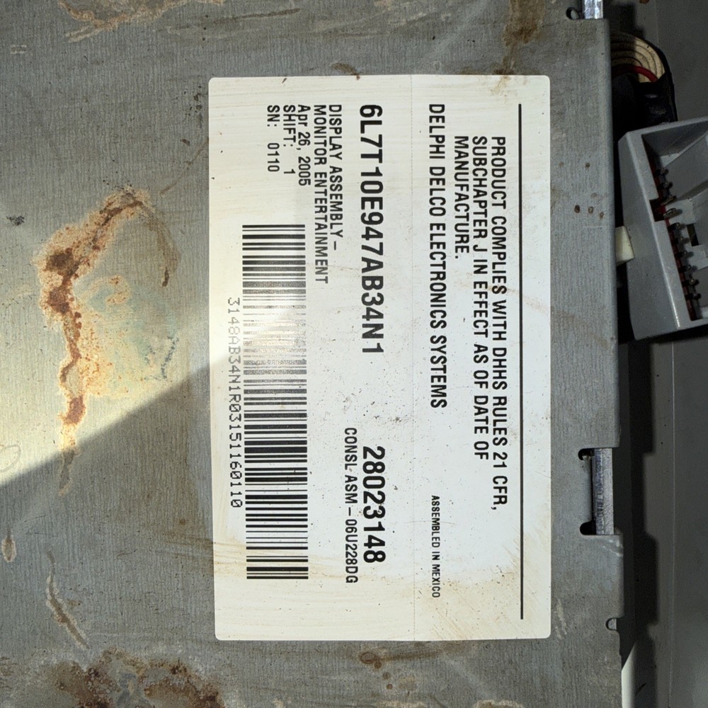 2003 2004 2005 2006 LINCOLN NAVIGATOR DVD PLAYER