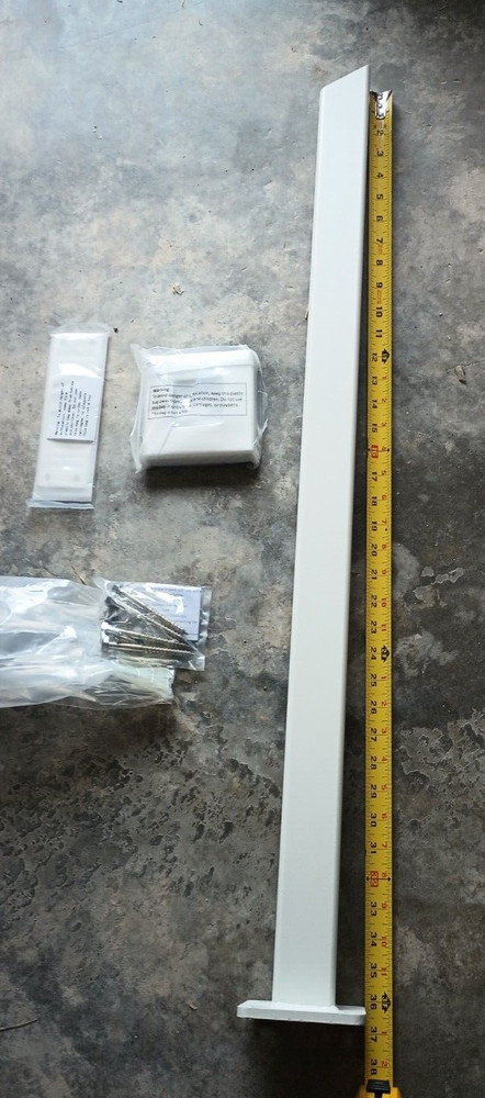 Dawn Railing Cable Railing Post 36”x2”x2” Steel 33 Degree Square End Post White