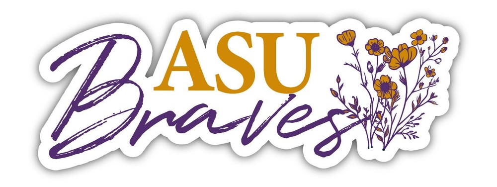 Alcorn State Braves Script Floral Sticker/Magnet - School Decor