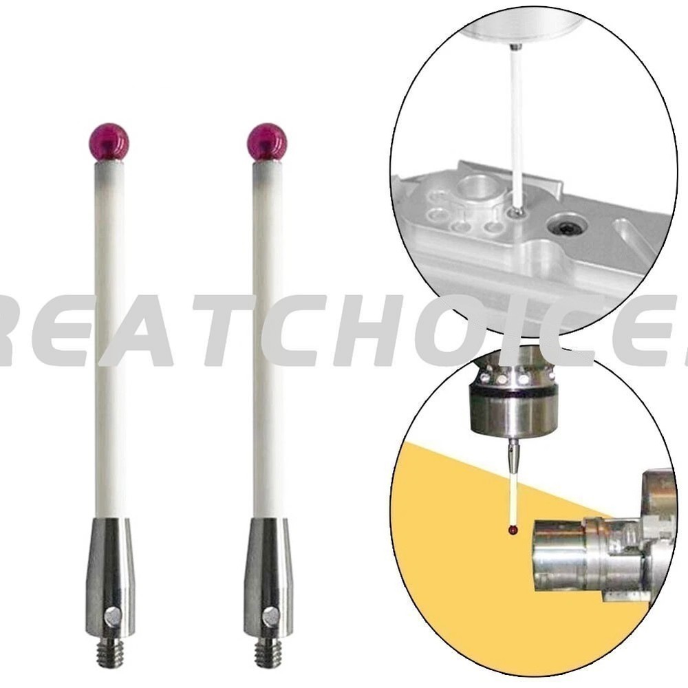 A-5000-3712 6mm Ruby Ball 100mm Ceramic Stem Renishaw CMM Probe Stylus 2PC