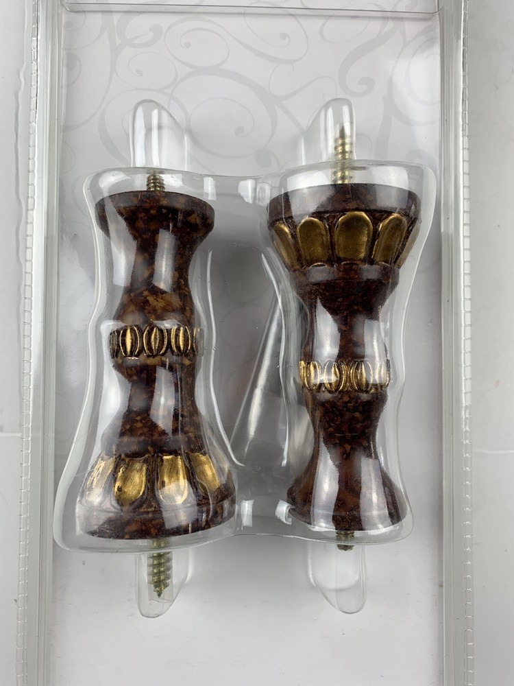 Cambria Marseille Spindle Holdback Set Curtains Tiebacks Bronze Hardware 2 pack