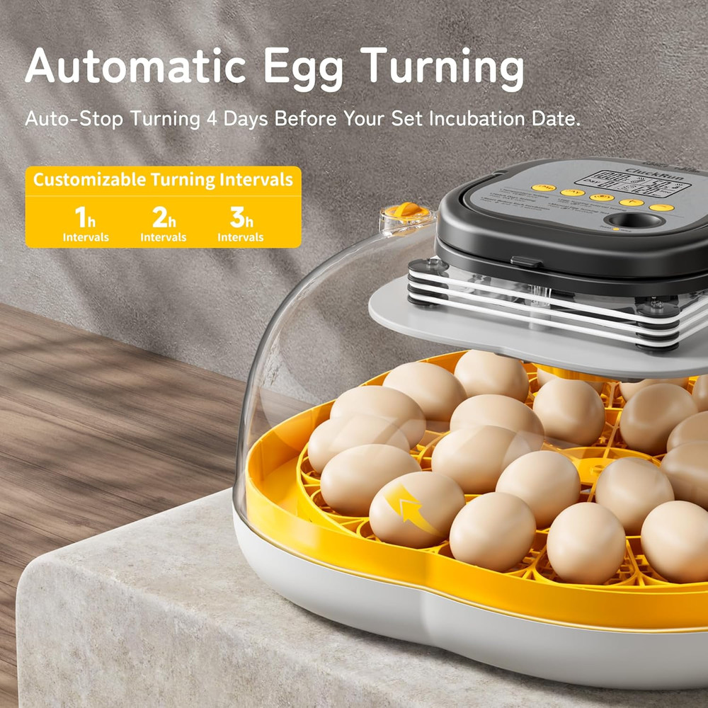 25 Egg Incubator, Temperature & Humidity Control, Programmable Automatic Egg Tur