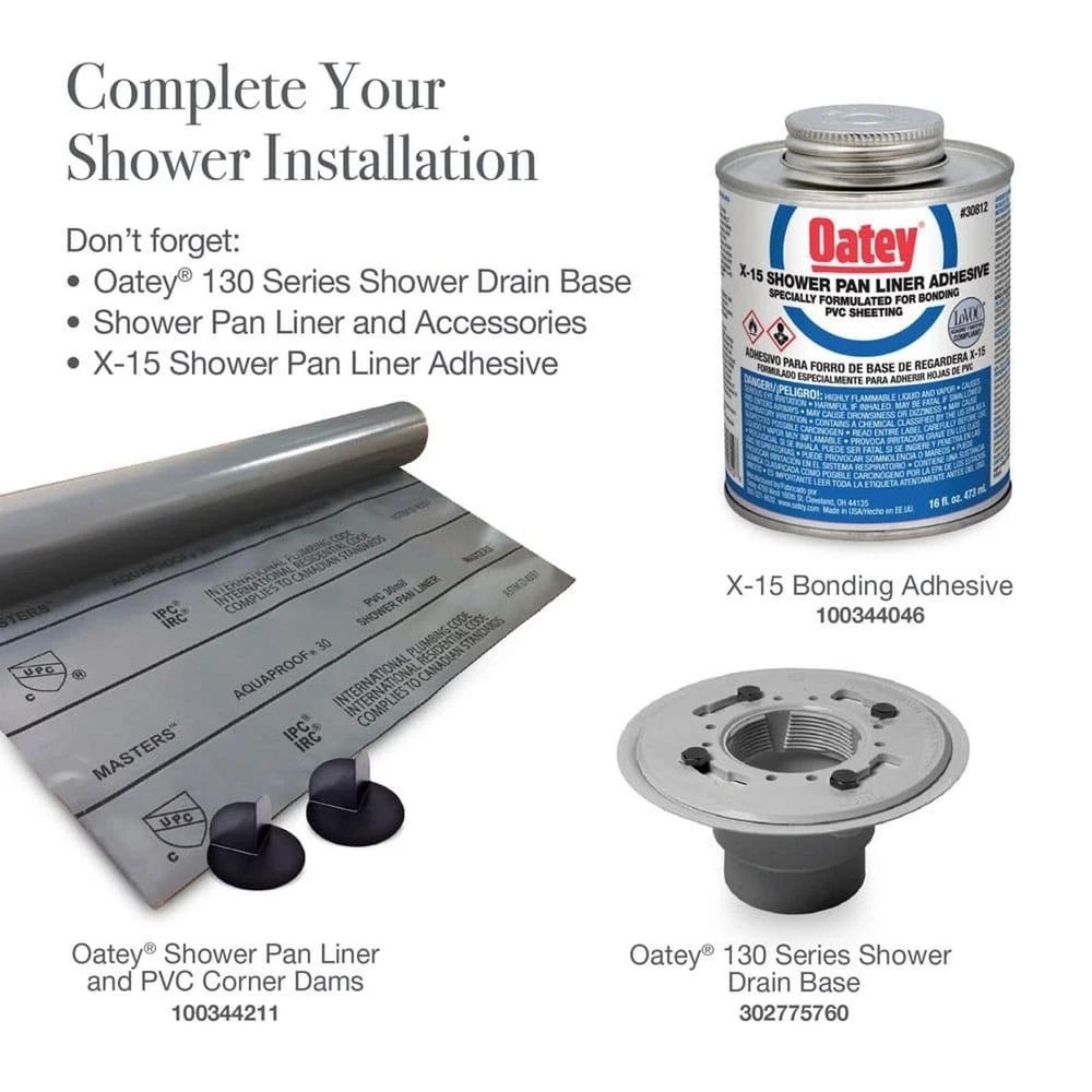 Oatey Designline 32 in. Linear Shower Drain with Square Pattern