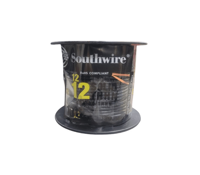 Southwire 100 ft. 12 Black Solid CU THHN Wire 11587338
