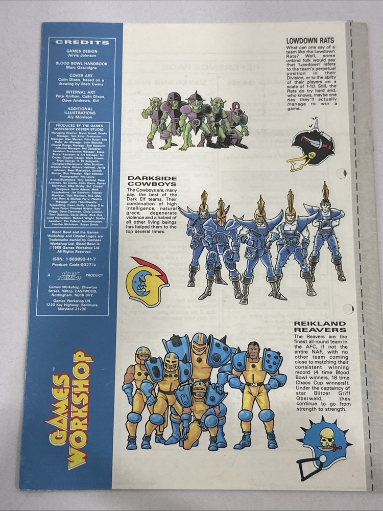 Blood Bowl Games Workshop Rules Book