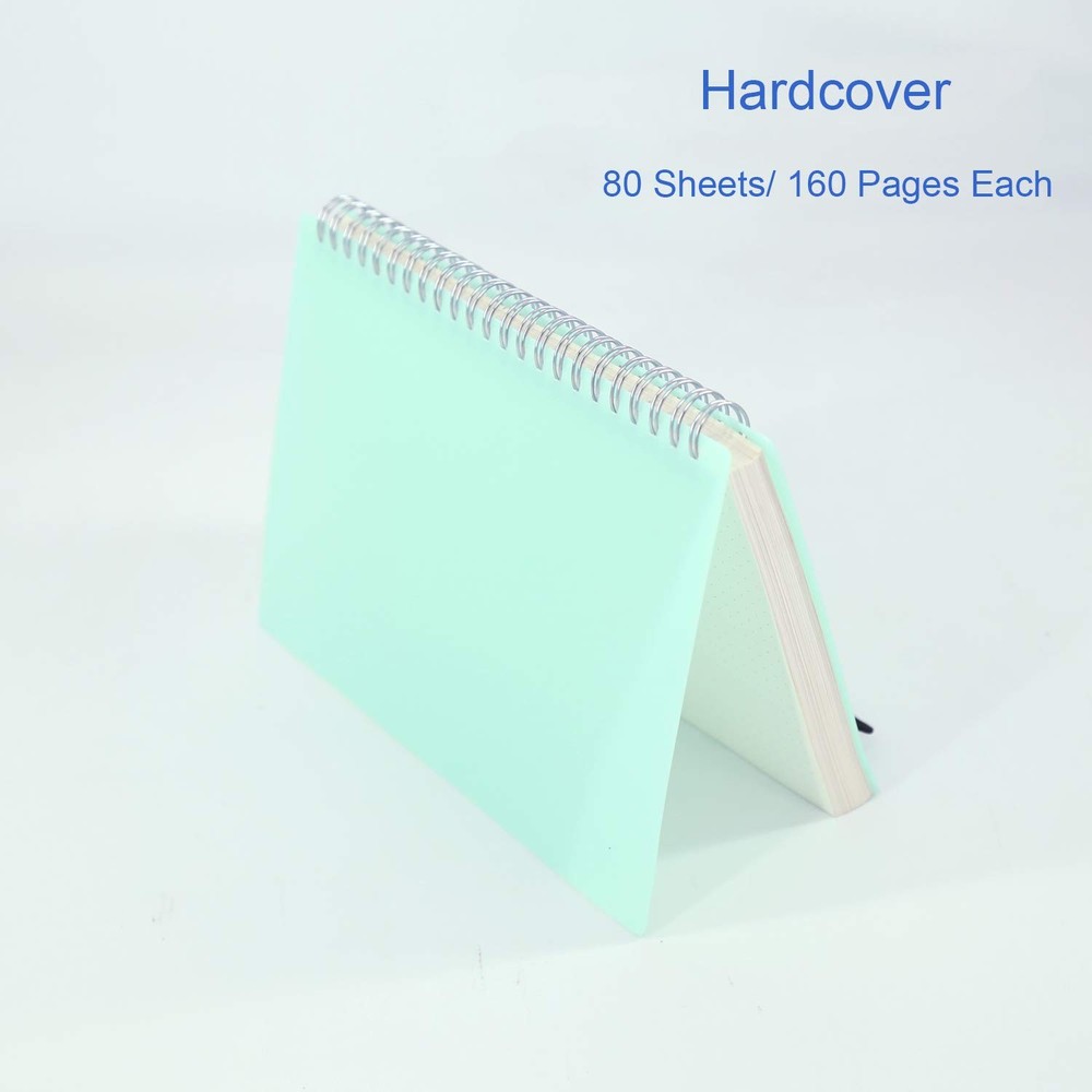 3 Pack A5 Spiral Graph Notebook with 120gsm Thick Paper, Grid Spiral Notebook...
