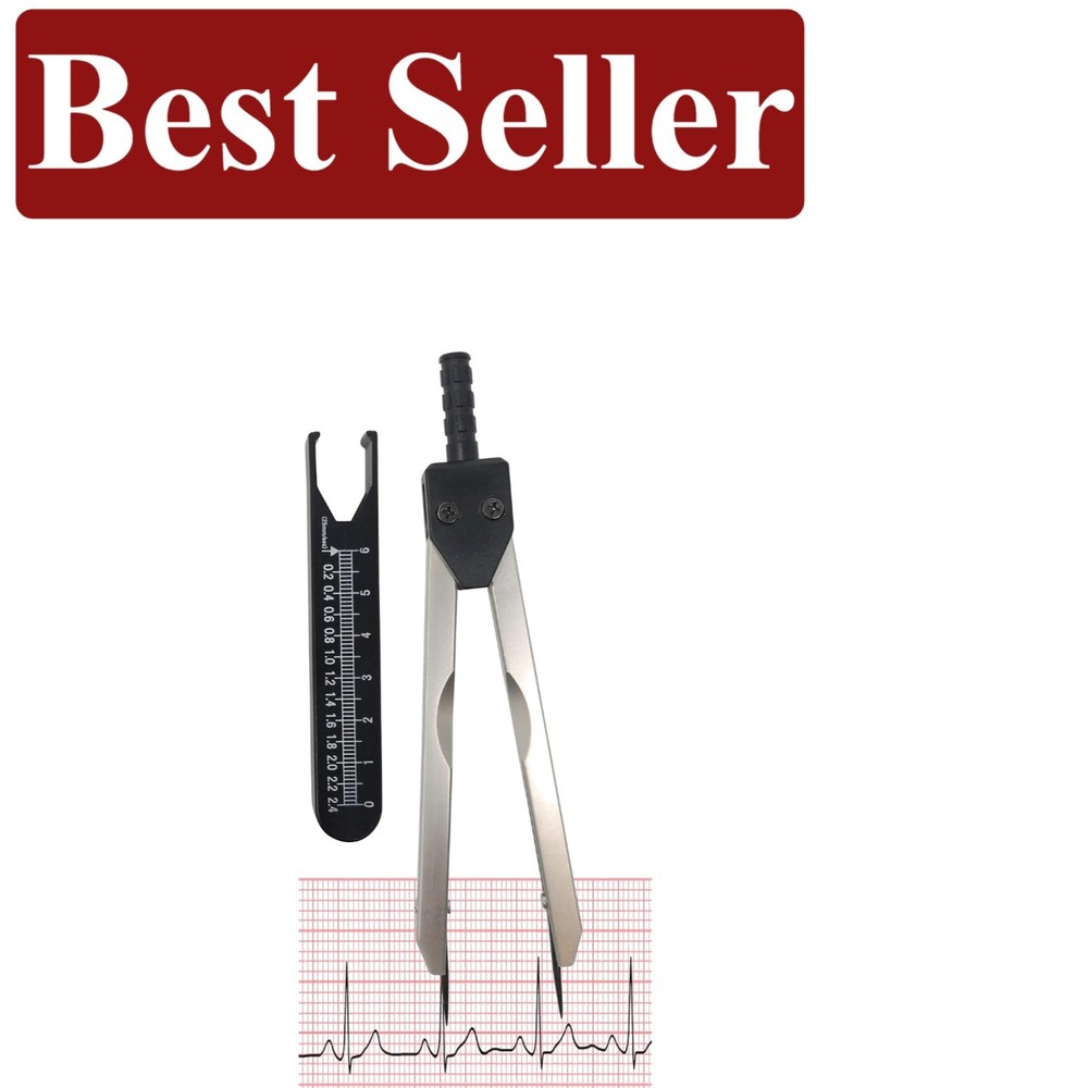 Black Electrocardiogram Measuring Tool - Accurate Caliper with Protective Cover