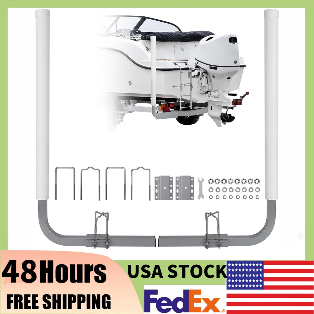 2pcs 60" Adjustable Rustproof Design Trailer Guide Poles w/White PVC Pipes,Ski