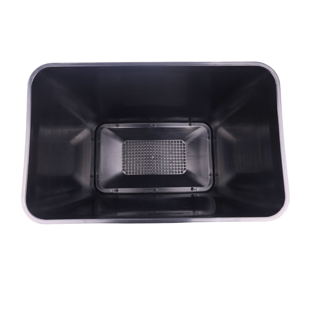 Black Drink Dump Bin w/ Wheels – Dual Compartment Liquid & Trash Disposal