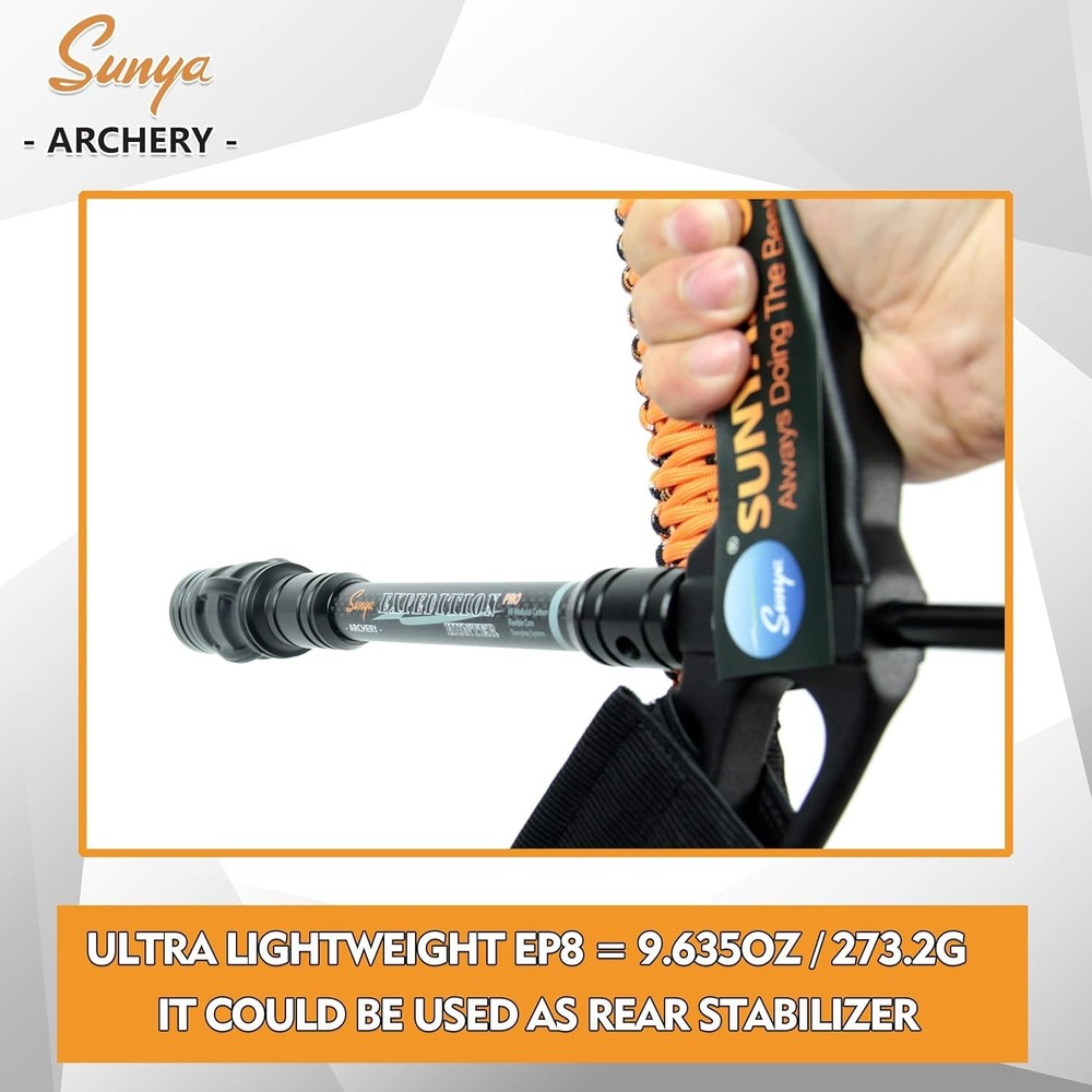Archery Bow Stabilizer for Compound Bow, Carbon Fiber Body Flexible Core, Dam...
